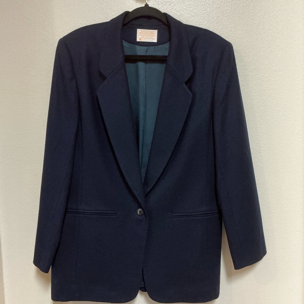 Pendleton 100% Wool Blazer Jacket Women’s 10  Navy Vintage Made in USA EUC
